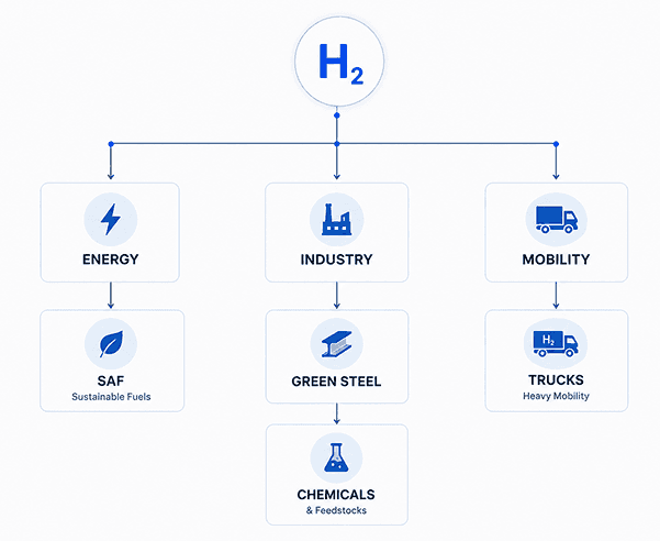 Green Hydrogen applications diagram