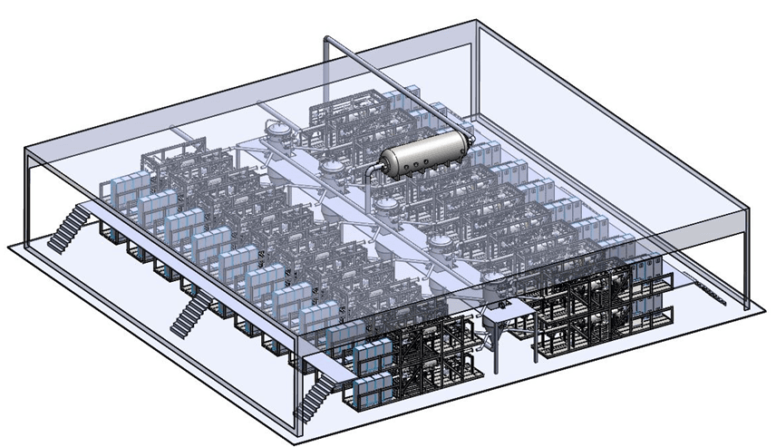 Modular hydrogen plant system diagram